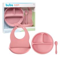Kit Refeição Em Silicone Rosa 19569 - Buba