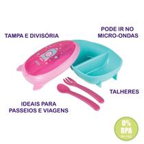 Kit Refeição Foguete Infantil 3 Pçs Com Divisória Buba - 13514/13515