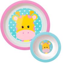 Kit Refeição Girafinha - Buba - Pratinhos Animal Fun Girafa - 2 pçs Kit Refeição Girafinha - Buba - Pratinhos Animal Fun Girafa - 2 pçs