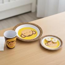 Kit Refeição Infantil - 3pçs Melamina - Macaco - Art House