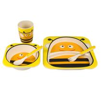 Kit Refeição Infantil 5 Peças Bambu N214677-4 Abelha Quanhe Kit Refeição Infantil 5 Peças Bambu N214677-4 Abelha Quanhe