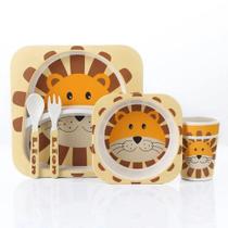Kit Refeição Infantil 5 Peças Bambu N214677-4 Leão - Quanhe