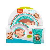 Kit Refeição Infantil Animal Fun Macaco - Buba