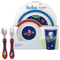 Kit Refeição Infantil Aventuras Astronauta Prato Bowl Copo E Talheres Buba Kit Refeição Infantil Aventuras Astronauta Prato Bowl Copo E Talheres Buba