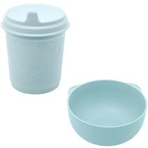 Kit Refeição Infantil Bowl + Copo Baby Bear Azul - Lyor Kit Refeição Infantil Bowl + Copo Baby Bear Azul - Lyor