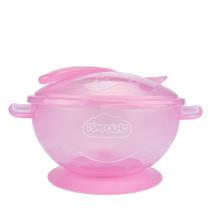 Kit refeição infantil bowl pimpolho rosa com ventosa