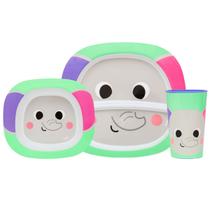 Kit Refeição Infantil Buba Prato Bowl Copo Elefante Bubazoo