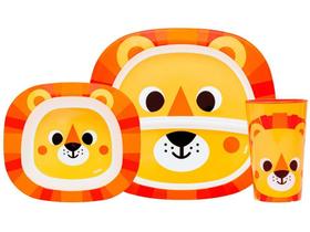 Kit Refeição Infantil Buba Zoo Leão 3 Peças - Laranja