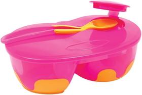 Kit Refeição Infantil com Divisória 320ml - Rosa - Buba Kit Refeição Infantil com Divisória 320ml - Rosa - Buba