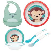 Kit Refeição Infantil com Pratinho Bowl Babador e 2 Colheres Termossensíveis Buba
