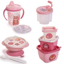 Kit Refeição Infantil com Tigela c/ Ventosa Caneca Trio Dosador de Leite e 3 Potinhos Plasútil Kit Refeição Infantil com Tigela c/ Ventosa Caneca Trio Dosador de Leite e 3 Potinhos Plasútil