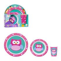 Kit Refeição Infantil Coruja Com 3 Peças - Art House