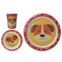 Kit Refeição Infantil Criança Bebê 3 peças Prato Tigela Copo