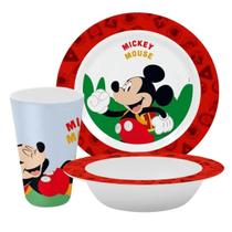 Kit Refeição Infantil de Personagens C/ 3 Peças Prato + Copo