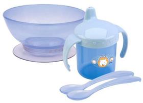 Kit Refeição Infantil Filhotes Com Caneca - Azul