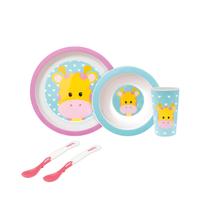 Kit Refeição Infantil Girafa Animal Fun e 2 Colheres Termo