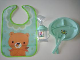 Kit Refeição Infantil Introdução Alimentar Para Bebê Prato Copo Colher Alimentação Para Criança