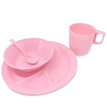Kit Refeição Infantil Merenda com Dois Pratos , Caneca e Colher Kit Refeição Infantil Merenda com Dois Pratos , Caneca e Colher