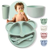 Kit Refeição Infantil P/ Introdução Alimentar Pratinho 5 Pçs