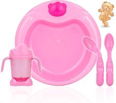 Kit Refeição Infantil Papinha Bebê Prato Copo E Colher Alimentação livre de BPA