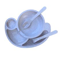 kit refeição infantil pratinho com divisoria com garfo e colher para criança bebê menino e menina