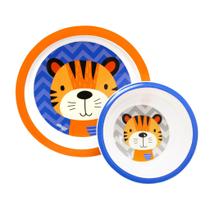 Kit Refeição Infantil Prato e Tigela Tigre - Clingo