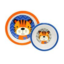 Kit Refeição Infantil Prato e Tigela Tigre Clingo