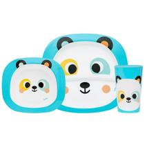 Kit Refeição Infantil Prato Tigela Bowl Copo Bubazoo Panda 16305 Buba