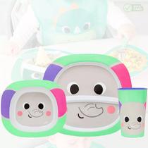 Kit Refeiçao Infantil Prato Tigela Copo Buba