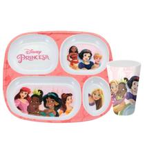 Kit Refeição Infantil Princesas Disney 2 Peças Prato Divisória e Copo Melamina - Tuut Kit Refeição Infantil Princesas Disney 2 Peças Prato Divisória e Copo Melamina - Tuut