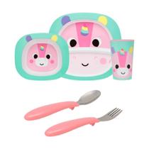 Kit Refeição Infantil Unicórnio + Talheres Buba