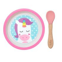 Kit Refeição Introdução Alimentar Buba Pratinho Divertido e Colherzinha Silicone Cabo de Bambu BPA free Kit Refeição Introdução Alimentar Buba Pratinho Divertido e Colherzinha Silicone Cabo de Bambu BPA free