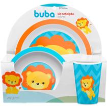 Kit Refeição Leão Animal Fun Buba 3 Peças Kit Refeição Leão Animal Fun Buba 3 Peças