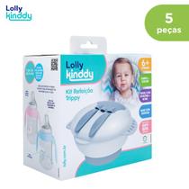Kit Refeição Lolly Garfo + Colher + Prato com Divisória + Bowl Base com Ventosa