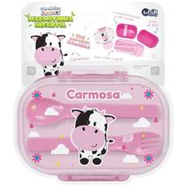 Kit Refeição Marmita Infantil Dupla Lancheira com Talheres