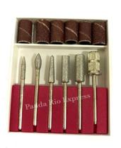 Kit Refil 6 Lixas + 6 Brocas Lixa Elétrica Lixadeiras Unha Manicure