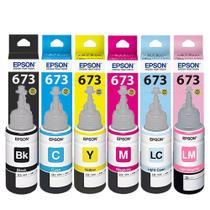 KIT REFIL 673 COM 6 REFIL DE TINTA ORIGINAL 70ML CADA P/ Impressoras L800 L805 L810 L1800
