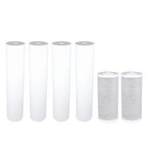 Kit Refil Big Blue Polipropileno 20'' Carvão Ativado 10'' Branco
