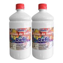 Kit Refil Bolhas de Sabão Bubble Liquido 2L Atóxica Perfumada Brasilflex