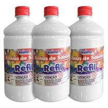 Kit Refil Bolhas de Sabão Bubble Liquido 3L Festas Aniversssarios Brasilflex