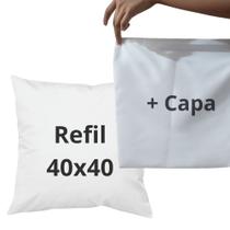 Kit: Refil + Capa de Almofada Branco - 40x40 cm - Conforto e Estilo!