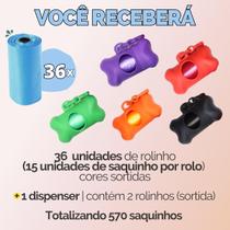 Kit Refil Cata Caca Saco Saquinho Coletor Lixo Coco Pet Cães Gatos Higiênico - Escolha Seu Kit