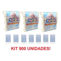 Kit refil de cotonete nenex c/900unidades algodão 3 pacotes Kit refil de cotonete nenex c/900unidades algodão 3 pacotes