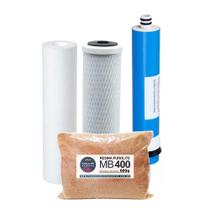 Kit Refil Deionizador 4 Estágios Membrana 50Gpd Resina 400