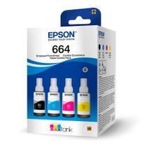 Kit Refil Epson 664 Original Preto, Amarelo, Ciano, Magenta