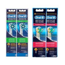 Kit Refil Escova Elétrica Oral-B Cross Action 4 Unidades + Refil Floss Action 2 Unidades