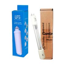 Kit Refil Filtro + Lampada Uv Purificador Água Pa30 Pa31