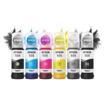 Kit Refil Garrafas de Tinta Original Epson T554 T555 Ecotank Compatível Para Impressoras L8160 L8180