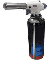 Kit Refil Gás De 400ml E Isqueiro Maçarico Culinário Branco