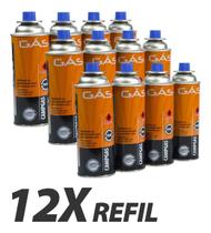 Kit Refil Gás Para Fogareiro Maçarico Cartucho Campgas Pack Com 12 Unidades Nautika